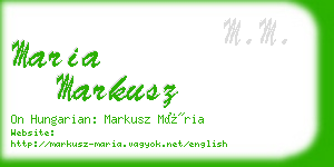 maria markusz business card